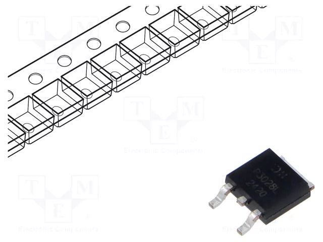 Transistor: P-MOSFET; unipolar; -30V; -22A; Idm: -40A; 1.6W; TO252 DIODES INCORPORATED DMP3028LK3-13