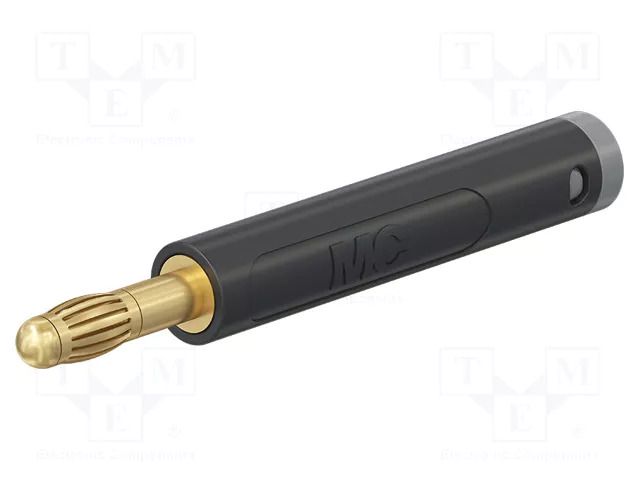 Connector: 4mm banana; plug; 32A; 30VAC; 60VDC; black; gold-plated STÄUBLI ACR25-4A-39-21