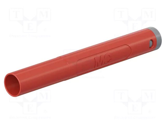 Connector: 4mm banana; plug; 19A; 1kV; red; insulated; 1mm2 STÄUBLI SACR10-4A-39-TW-22