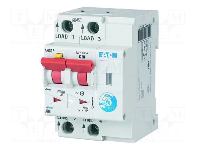 Arc fault detector; Inom: 10A; Ires: 30mA; for DIN rail mounting EATON ELECTRIC AFDD-10/2/B/003-F