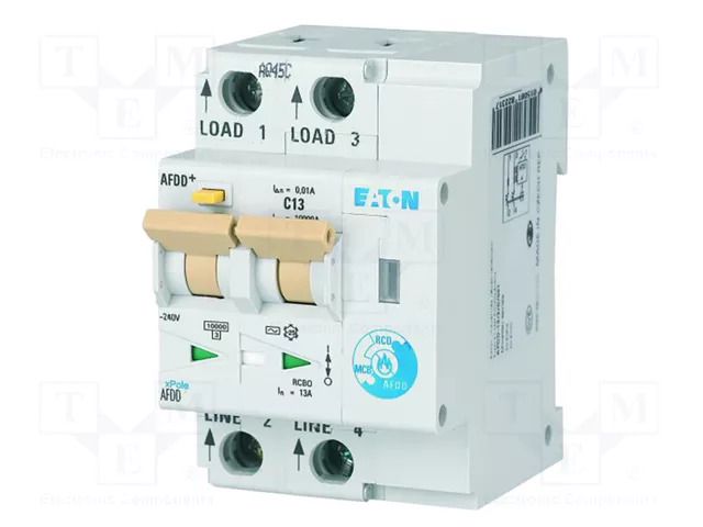 Arc fault detector; Inom: 13A; Ires: 10mA; for DIN rail mounting EATON ELECTRIC AFDD-13/2/C/001