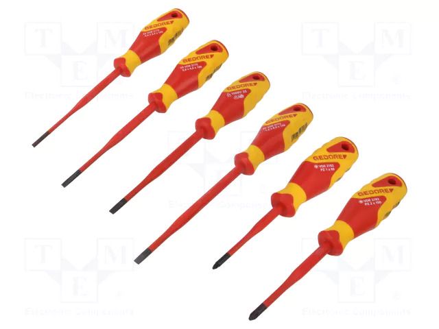 Kit: screwdrivers; insulated,Pozidriv cross,slot; 1kVAC; 6pcs. GEDORE GEDORE-2928728