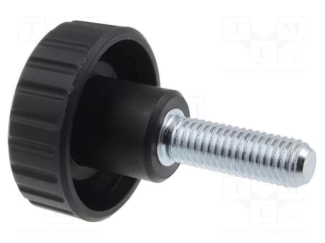 Knob; Ø: 40mm; Ext.thread: M10; 30mm; H: 27mm; polyamide; knurled ELESA+GANTER BT.40P-M10X30