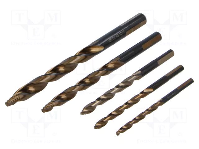 Drill bit; for wood,for metal; Tip Top; Holder: 3-surface; 5pcs. RECA RECA-0619-004-410