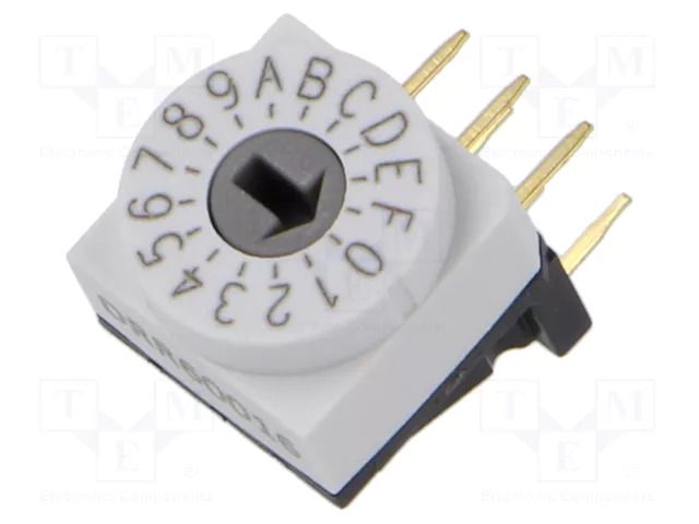 Encoding switch; Pos: 16; PCB,THT; 80mΩ; DC load @R: 0.15A/42VDC KNITTER-SWITCH DRR60016