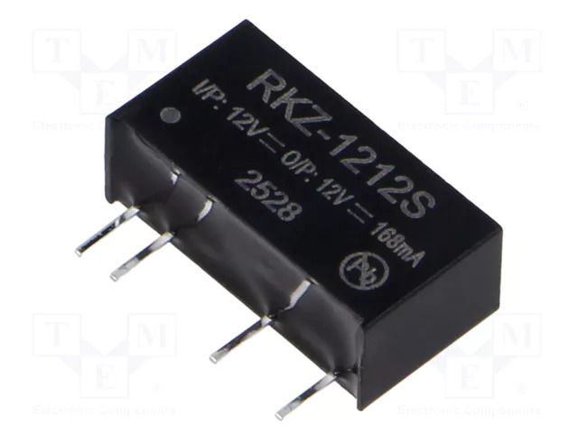 Converter: DC/DC; 2W; Uin: 10.8÷13.2VDC; Uout: 12VDC; Iout: 168mA RECOM RKZ-1212S