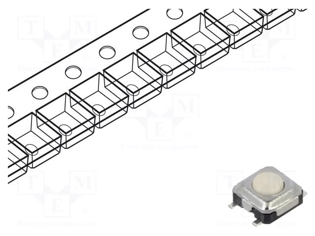 Microswitch TACT; SPST; Pos: 2; 0.05A/12VDC; SMT; none; 1.77N; 1.5mm JIANFU TVAF03N015B2LR