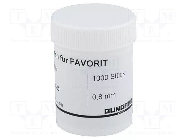 Through hole: for PCBs; 0.8mm; 1000pcs. BUNGARD BUN-RIVETES-08