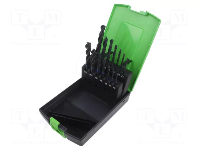 Kit: taps; for blind holes; Holder: square,machine; 14pcs. RECA RECA-0624-020-312