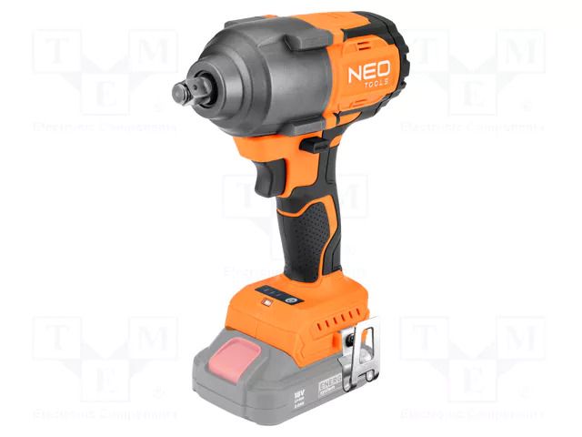 Impact wrench; battery; 2400rpm; max.850Nm; 18VDC; 1/2" NEO TOOLS NEO-04-608