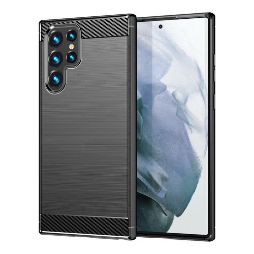 Carbon Case for Samsung Galaxy S23 Ultra flexible silicone carbon cover black, Hurtel 5907769350139 5907769350139