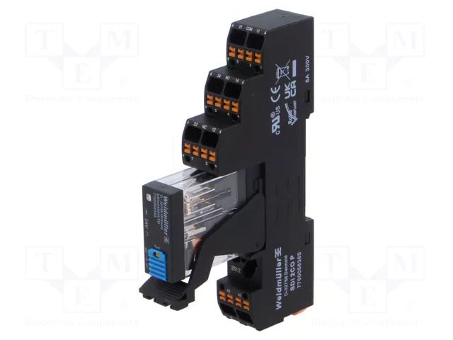 Relay: interface; DPDT; Ucoil: 24VDC; 5A; for DIN rail mounting WEIDMÜLLER DRIKITP24DC-2COL/P