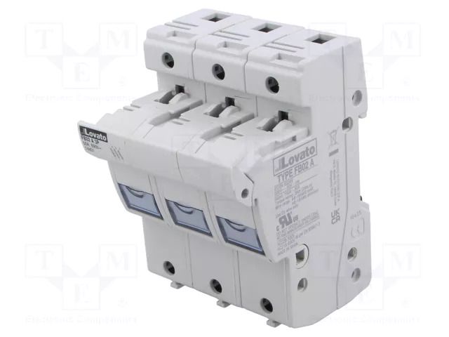 Fuse base; 14x51mm; for DIN rail mounting; 50A; 690VAC; Poles: 3 LOVATO ELECTRIC FB02A3P