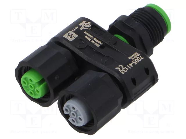 Adapter; M12; PIN: 4,5; 60VDC; 60VAC; 4A; 7005; IP67; -30÷85°C MURRELEKTRONIK 7005-41133-0000000