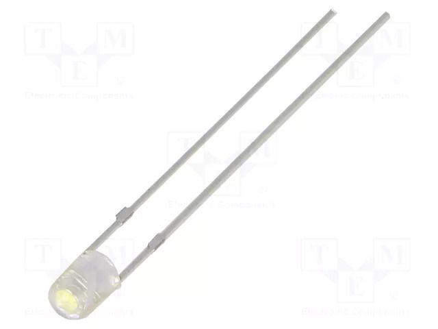LED; white cold; 3mm; 5800÷7000mcd; 60°; Front: convex; 2.9÷3.4VDC OPTOSUPPLY OSW5DK3761B