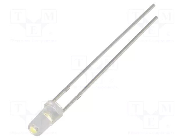 LED; white cold; 3mm; 1120÷1560mcd; 100°; Front: flat; 2.9÷3.4VDC OPTOSUPPLY OSWWD23NA1A