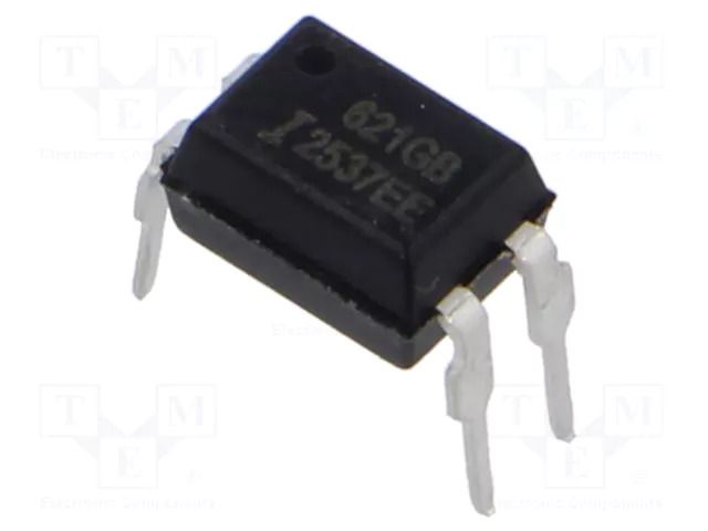 Optocoupler; THT; Ch: 1; OUT: transistor; CTR@If: 100-600%@5mA; DIP4 ISOCOM TLP621GB