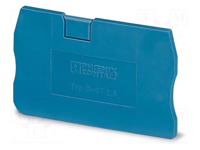 End piece; L: 29.1mm; W: 2.2mm; H: 48.6mm; Body: blue PHOENIX CONTACT D-ST2.5BU