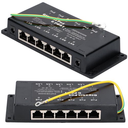 Extralink 6 Port | Gigabit PoE Injector | 6x 1000Mb/s RJ45, EXTRALINK EX.2039 5902560362039