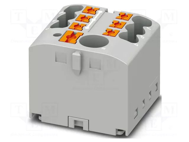 Splice terminal: rail; 24A; 450V; push-in; PA; L: 21.7mm; 0.14÷4mm2 PHOENIX CONTACT PTFIX6/6X2.5GY