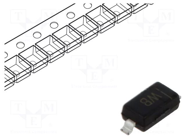 Diode: Zener; 0.5W; 6.8V; SMD; reel,tape; SOD123; single diode AKYGA SEMI BZT52C6V8-AKS