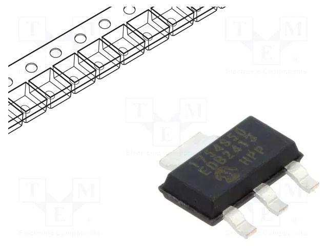 IC: voltage regulator; LDO,linear,fixed; 5V; 0.15A; SOT223-3; SMD MICROCHIP TECHNOLOGY MCP1754ST-5002E/DB