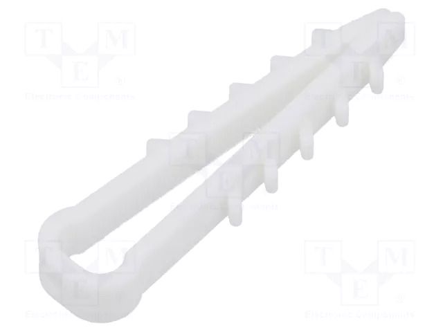 Holder; 100pcs; RectDowel; Body: white; 6x4mm TIE10 TTDQ06W