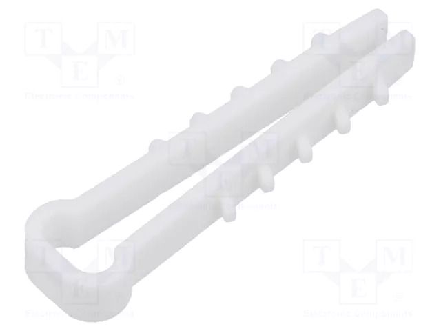 Holder; 100pcs; RectDowel; Body: white; 8x5mm TIE10 TTDQ08W