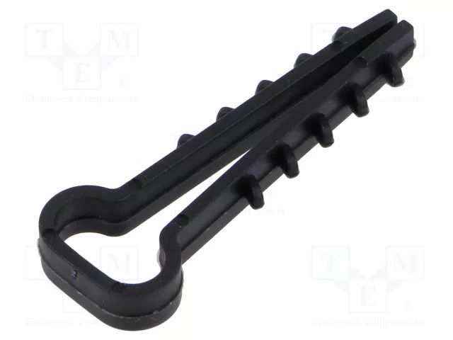 Holder; 100pcs; RectDowel; Body: black; 12x6mm TIE10 TTDQ12B
