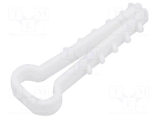 Holder; 100pcs; RectDowel; Body: white; 12x6mm TIE10 TTDQ12W