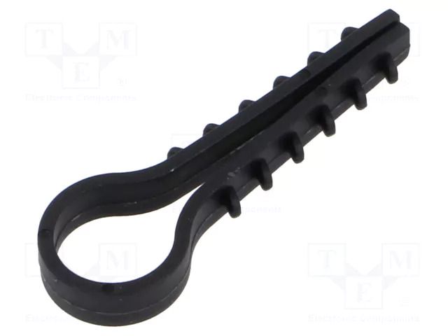 Holder; 100pcs; RoundDowel; Body: black; 12mm TIE10 TTDR12B