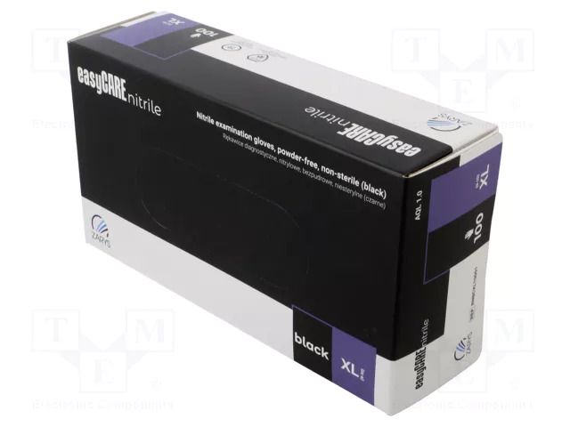 Protective gloves; Size: XL; black; nitryl; 100pcs. PLAST PL.12-13-540