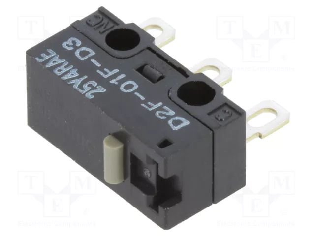 Microswitch SNAP ACTION; without lever; SPDT; ON-(ON); Pos: 2; D2F OMRON Electronic Components D2F-01F-D3
