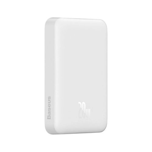 Baseus Magnetic Mini 10000mAh USB-C PD 20W / MagSafe 15W powerbank - white + USB-C cable, Baseus 6932172620639 6932172620639