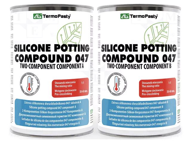 Silicone encapsulating compound; white; -50÷180°C; 1.2g/cm3 AG TERMOPASTY ZAL-SIL-047-1000