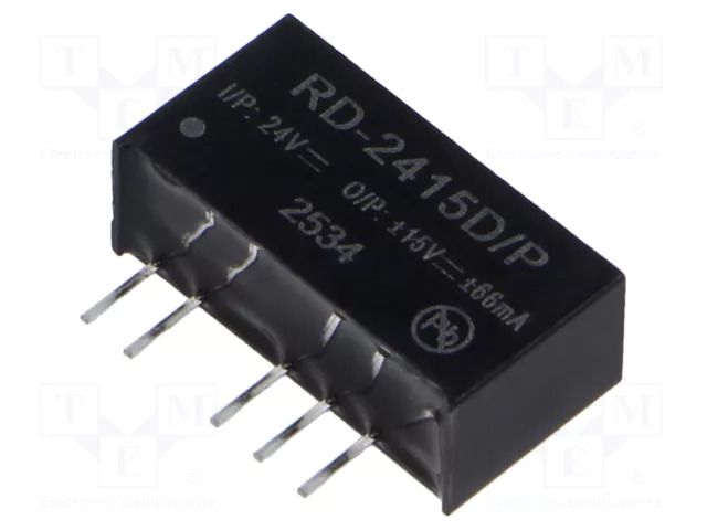 Converter: DC/DC; 2W; Uin: 21.6÷26.4VDC; Uout: 15VDC; Uout2: -15VDC RECOM RD-2415D/P