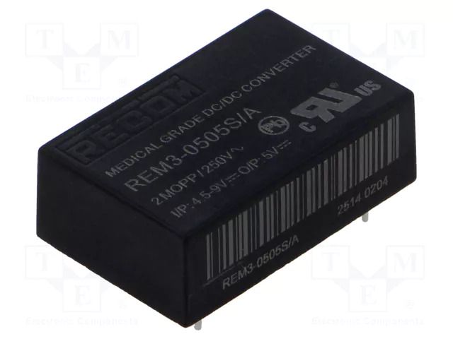 Converter: DC/DC; 3W; Uin: 4.5÷9VDC; Uout: 5VDC; Iout: 600mA; DIP24 RECOM REM3-0505S/A
