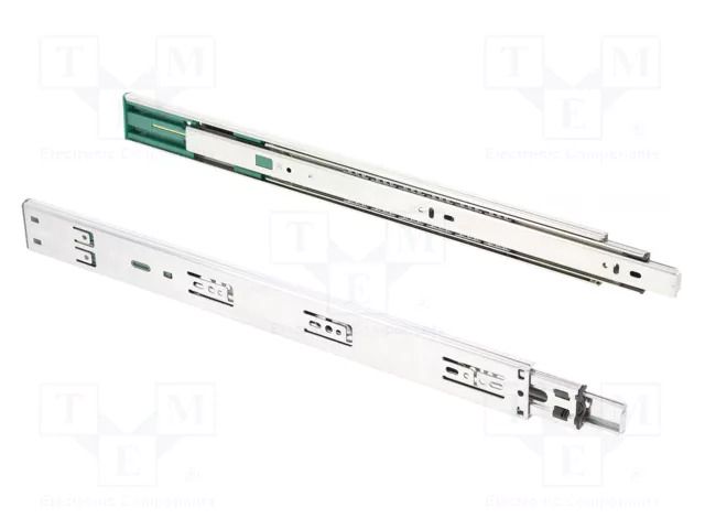 Ball guide; zinc plated steel; L: 350mm; 40kg; silent closing GTV Poland GTV-PK-L-H45-350-B