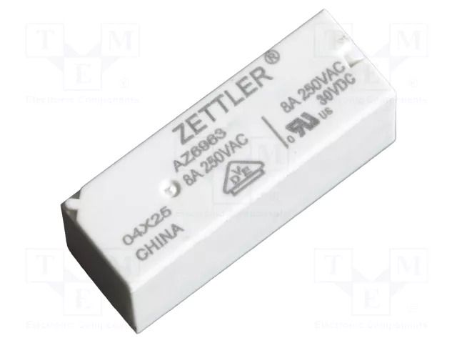 Relay: electromagnetic; SPDT; Ucoil: 24VDC; 8A; 8A/250VAC; 8A/30VDC ZETTLER AZ6963-1CE-24DE