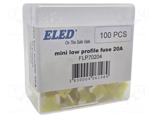 Fuse: fuse; 20A; 58VDC; automotive; 10.9mm; MINI; 10.9x3.8x8.73mm ELED FLP70204