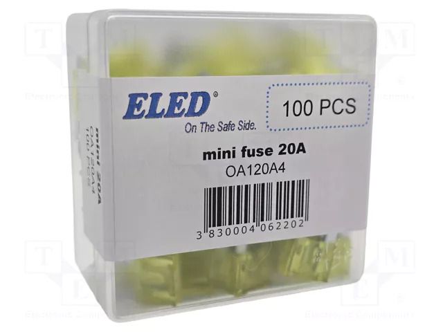 Fuse: fuse; 20A; 32VDC; automotive; 11.1mm; MINI; 11.1x3.9x17.2mm ELED OA120A4