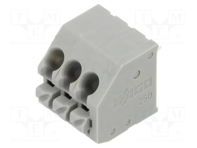 Connector: PCB terminal block; terminal; 8A; 160V; PIN: 3; angled WAGO 250-103