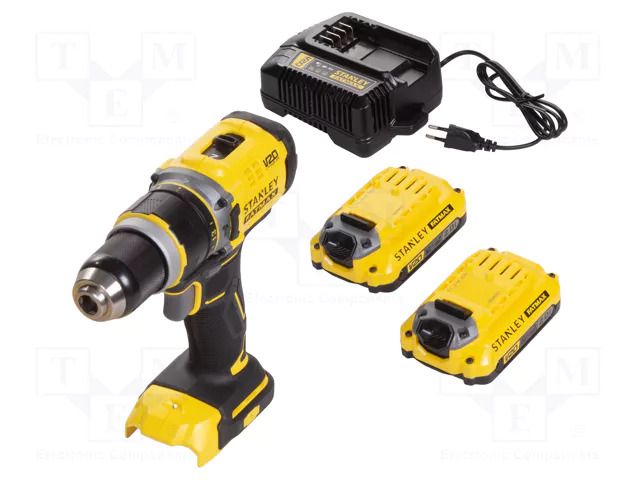 Drill/driver; battery; drilling,percussion drilling; 80Nm; 18VDC STANLEY STL-SFMCD721D2K-QW