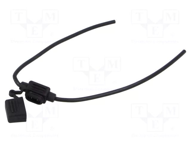 Fuse holder; on cable; Leads: leads x3; black; Dim: Ø25mm ELED HM2325