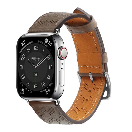 Strap Leather for Apple Watch 42 / 44 / 45 / 49 mm band bracelet - dark brown, Hurtel 5907769354366 5907769354366