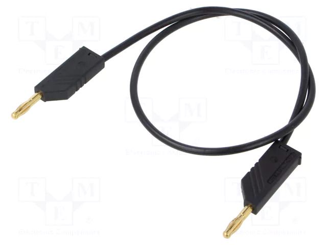 Test lead; 60VDC; 30VAC; 32A; Len: 0.5m; black; Material: brass HIRSCHMANN T&M MLN50/2.5AUSW