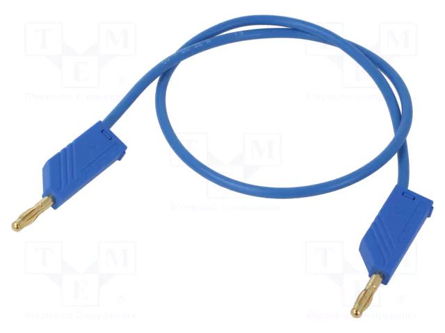 Test lead; 60VDC; 30VAC; 32A; Len: 0.5m; blue; Material: brass HIRSCHMANN T&M MLN50/2.5AUBL