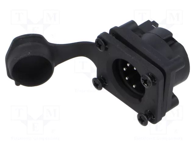 Connector: XLR; socket; male; AXS; 7.5A; 133V; PIN: 5; IP65; angled AMPHENOL AXS5MPH