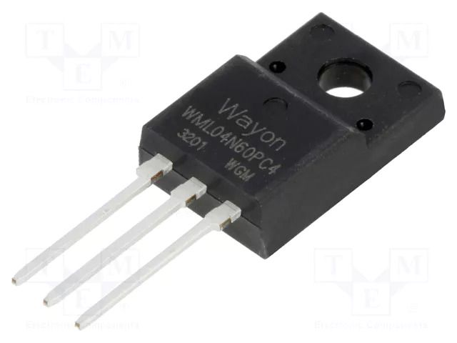 Transistor: N-MOSFET; WMOS™ C4; unipolar; 600V; 1.6A; Idm: 7A; 18W WAYON WML04N60PC4-CYG