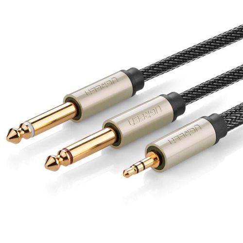 Ugreen audio cable mini jack 3.5 mm - 2 x jack 6.35 mm 2 m gray (AV126), Ugreen 6957303816156 6957303816156